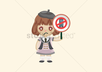 Girl showing mobile ban Girl showing mobile ban
