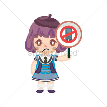 Girl showing mobile ban Girl showing mobile ban