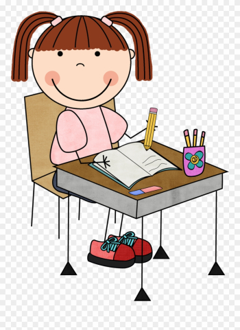 Girl Student Working Clipart Clip Art Library - Student Writing ...