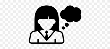 Girl Thinking Vector - Girl Thinking Icon Girl Thinking Vector - Girl Thinking Icon