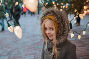 Girl Under Holiday Lights Girl Under Holiday Lights