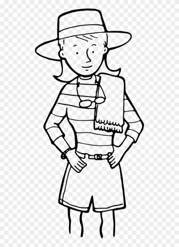 Girl W Towel Outline Clipart - Clipart Outline Girl Girl W Towel Outline Clipart - Clipart Outline Girl