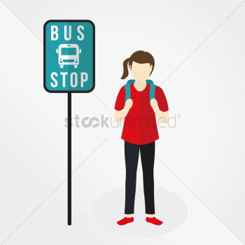 Girl waiting at bus stop Girl waiting at bus stop