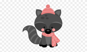 Girl Winter Raccoon Svg Scrapbook Cut File Cute Clipart - Cute Winter Animal Clipart