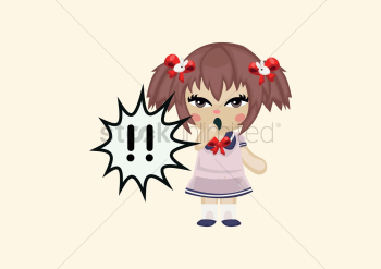 Girl with exclamation mark Girl with exclamation mark
