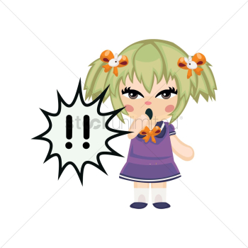 Girl with exclamation mark Girl with exclamation mark