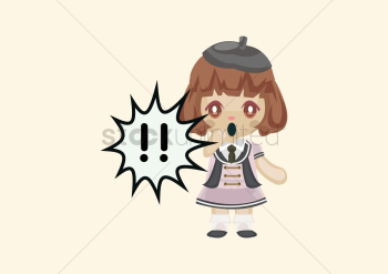 Girl with exclamation mark Girl with exclamation mark