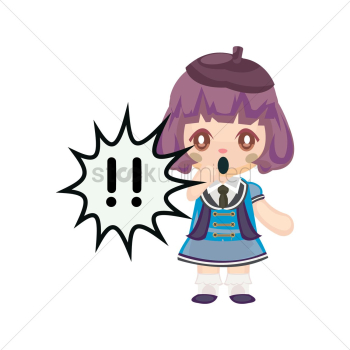 Girl with exclamation mark Girl with exclamation mark