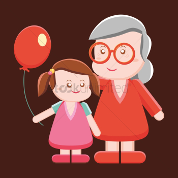 Girl with grandmother Girl with grandmother