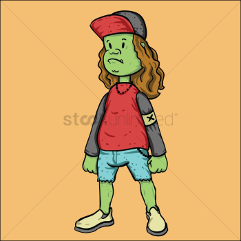 Girl with green complexion wearing a cap Girl with green complexion wearing a cap