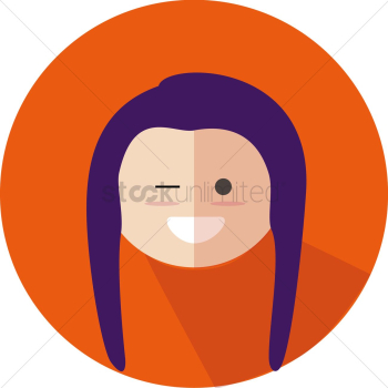 Girl with long hair winking Girl with long hair winking