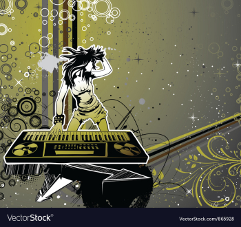 Girl with organ vector image