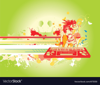 Girl with organ vector image