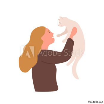Girl with pet flat vector illustration Girl with pet flat vector illustration