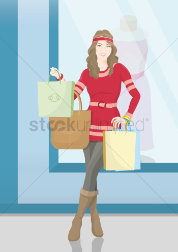 Girl with shopping bags Girl with shopping bags