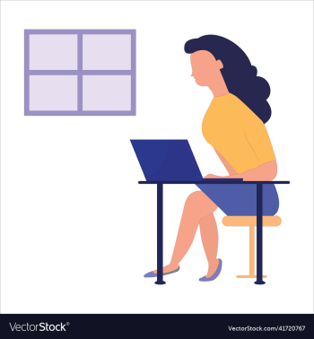 girl working on laptop concept girl working on laptop concept