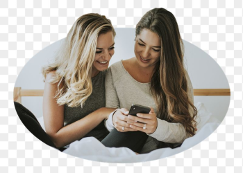 Girls png scrolling on phone | Free PNG - rawpixel