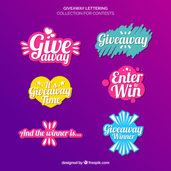 Giveaway lettering collection for contests Giveaway lettering collection for contests