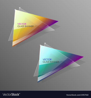 glass banners with abstract shape