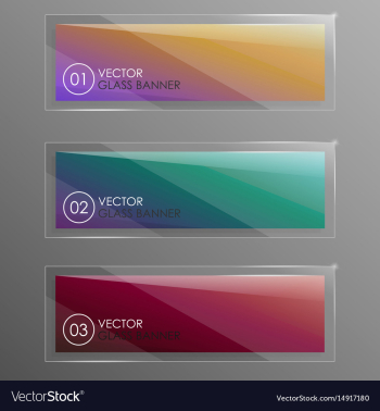 glass banners with abstract shape