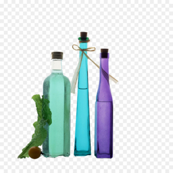 Glass bottle - Transparent colored glass bottle Glass bottle - Transparent colored glass bottle