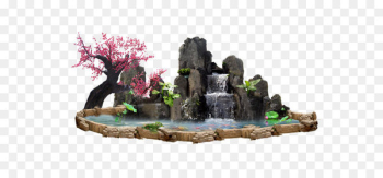 Glass fiber Artificial waterfall Fiberglass Rock - Plastic stone rockery garden 