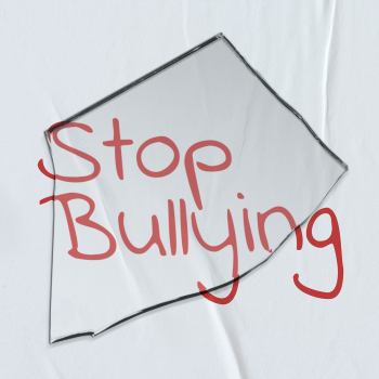 Glass mockup psd with stop bullying text | Free stock illustration | High Resolution graphic