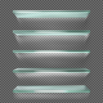 Glass shelves with light, ice rack isolated Free Vector Glass shelves with light, ice rack isolated Free Vector