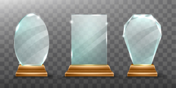 Glass trophy or acrylic winner award realistic Free Vector Glass trophy or acrylic winner award realistic Free Vector
