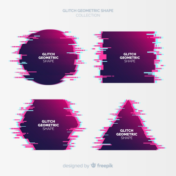 Glitch geometric shape collection