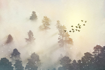 Glitter forest background, nature watercolor | Free Photo Illustration - rawpixel