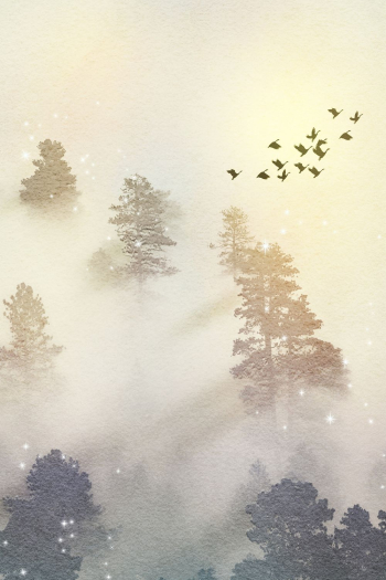 Glitter forest background, nature watercolor | Free Photo Illustration - rawpixel