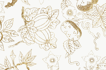 Glittery golden floral patterned background design element  | Free  transparent png - 2335088