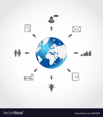 Global internet communication set business vector image Global internet communication set business vector image