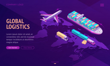 Global transport logistics, delivery company. Free Vector