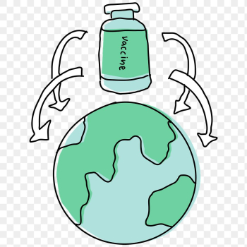 Global vaccination png doodle illustration Global vaccination png doodle illustration
