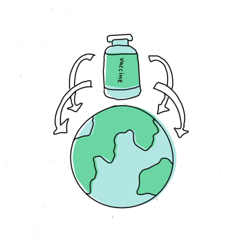 Global vaccination vector doodle illustration Global vaccination vector doodle illustration