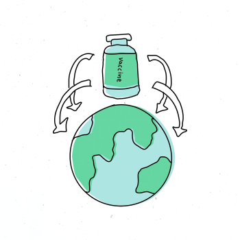 Global vaccine distribution psd doodle illustration Global vaccine distribution psd doodle illustration