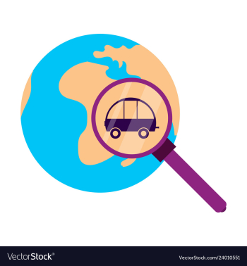 Globe car vehicle transportation car automotive vector image Globe car vehicle transportation car automotive vector image