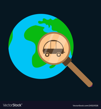 Globe car vehicle transportation car automotive vector image Globe car vehicle transportation car automotive vector image