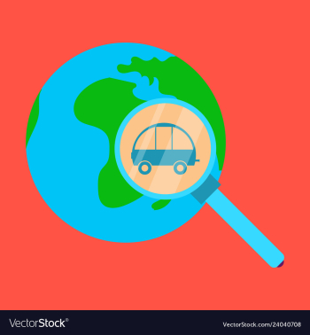 Globe car vehicle transportation car automotive vector image Globe car vehicle transportation car automotive vector image
