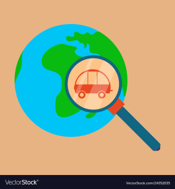 Globe car vehicle transportation car automotive vector image Globe car vehicle transportation car automotive vector image