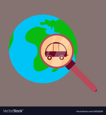 Globe car vehicle transportation car automotive vector image Globe car vehicle transportation car automotive vector image
