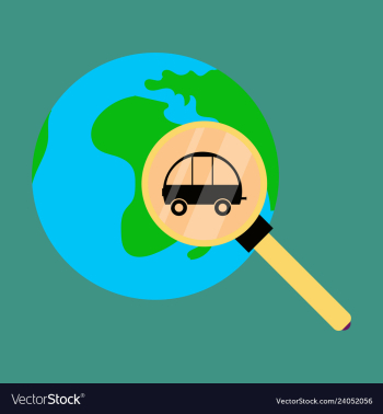 Globe car vehicle transportation car automotive vector image Globe car vehicle transportation car automotive vector image