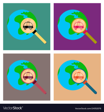 Globe car vehicle transportation car automotive vector image Globe car vehicle transportation car automotive vector image