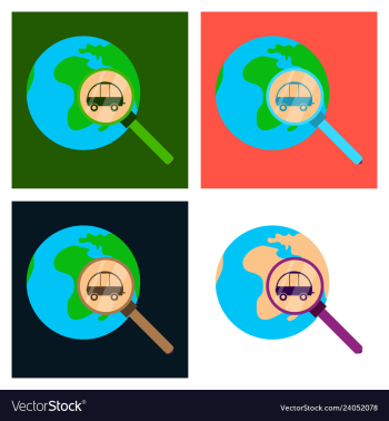 Globe car vehicle transportation car automotive vector image Globe car vehicle transportation car automotive vector image