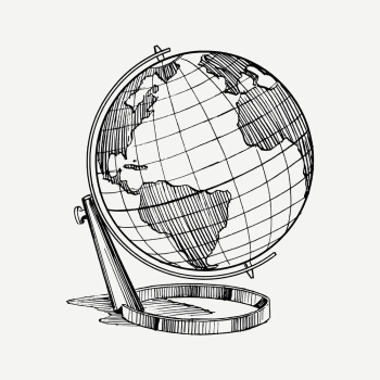 Globe drawing, vintage hand drawn | Free PSD - rawpixel