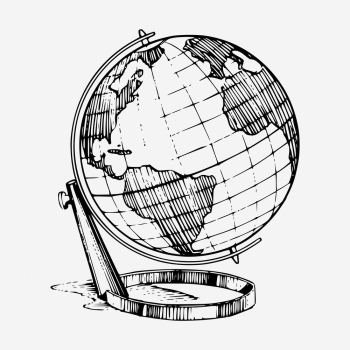 Globe hand drawn illustration. Free | Free Photo - rawpixel