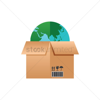 Globe in cardboard box Globe in cardboard box