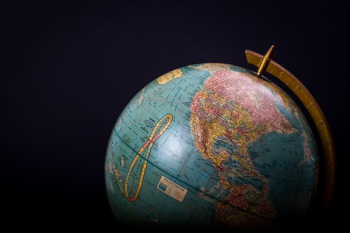 Globe On Black Background Globe On Black Background